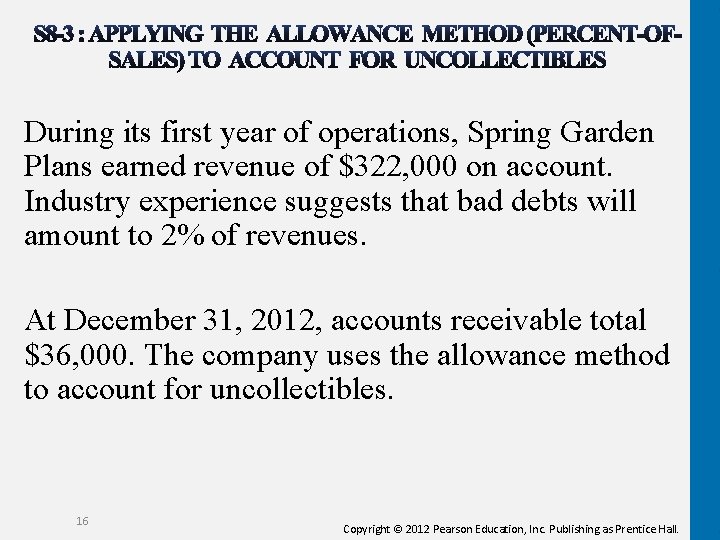 During its first year of operations, Spring Garden Plans earned revenue of $322, 000