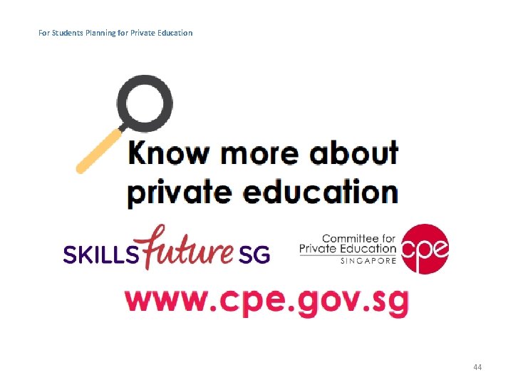 For Students Planning for Private Education 44 