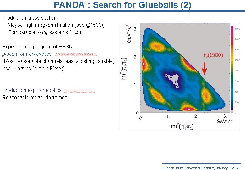 PANDA : Search for Glueballs (2) Production cross section: Maybe high in pp-annihilation (see