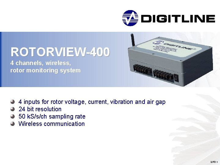 ROTORVIEW-400 4 channels, wireless, rotor monitoring system 4 inputs for rotor voltage, current, vibration