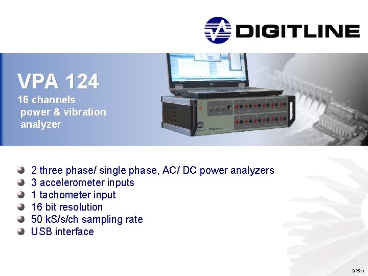 VPA 124 16 channels power & vibration analyzer 2 three phase/ single phase, AC/