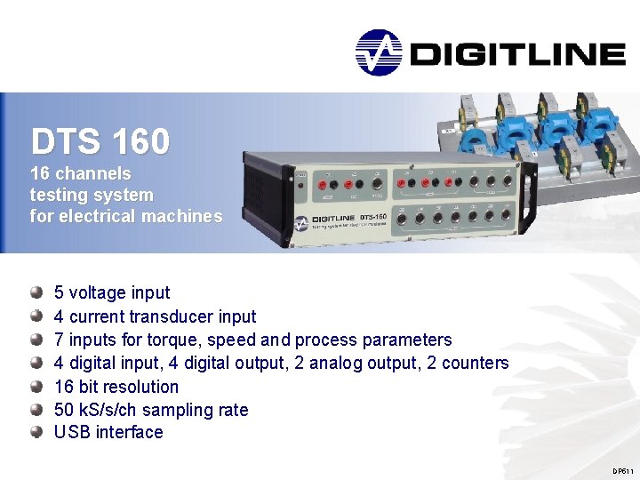 DTS 160 16 channels testing system for electrical machines 5 voltage input 4 current