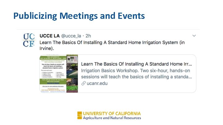 Publicizing Meetings and Events 