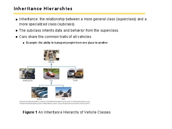 Inheritance Hierarchies Inheritance: the relationship between a more general class (superclass) and a more