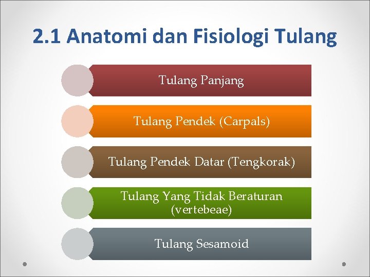 2. 1 Anatomi dan Fisiologi Tulang Panjang Tulang Pendek (Carpals) Tulang Pendek Datar (Tengkorak)