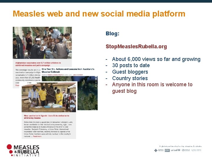 Measles web and new social media platform Blog: Stop. Measles. Rubella. org - About