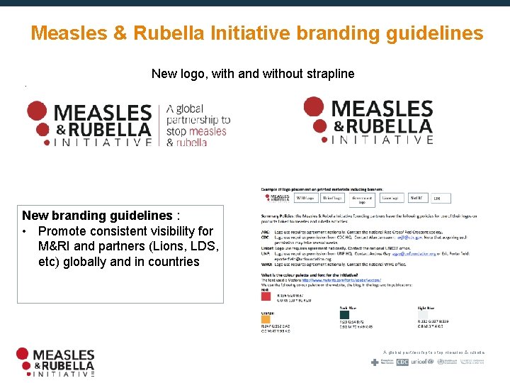 Measles & Rubella Initiative branding guidelines New logo, with and without strapline New branding