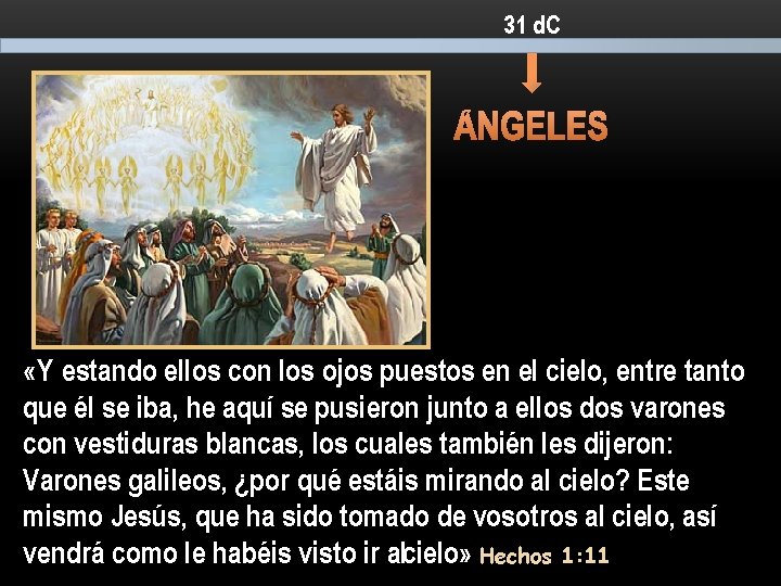 31 d. C ÁNGELES «Y estando ellos con los ojos puestos en el cielo,