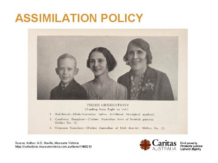 ASSIMILATION POLICY Source: Author: A. O. Neville, Museums Victoria https: //collections. museumvictoria. com. au/items/1496210