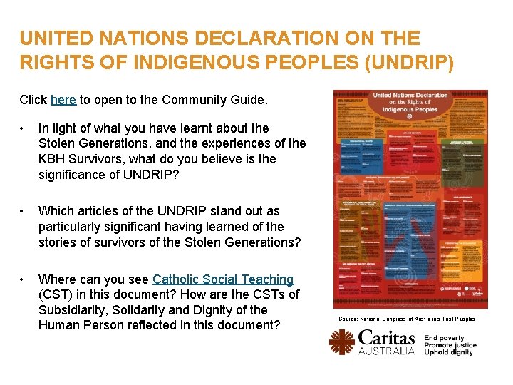 UNITED NATIONS DECLARATION ON THE RIGHTS OF INDIGENOUS PEOPLES (UNDRIP) Click here to open
