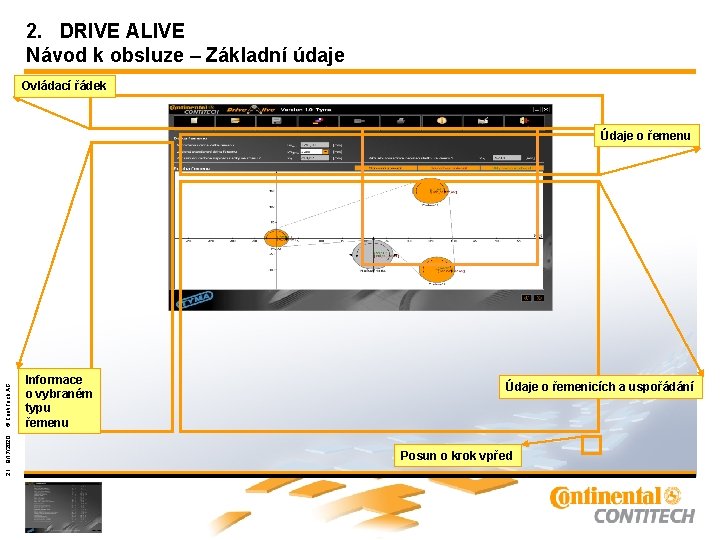 2. DRIVE ALIVE Návod k obsluze – Základní údaje Ovládací řádek Informace o vybraném