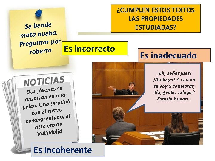 Se bende moto nueba. Preguntar por roberto ¿CUMPLEN ESTOS TEXTOS LAS PROPIEDADES ESTUDIADAS? Es