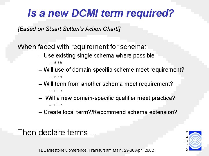 Is a new DCMI term required? [Based on Stuart Sutton’s Action Chart!] When faced