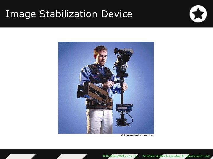 Image Stabilization Device Glidecam Industries, Inc. © Goodheart-Willcox Co. , Inc. Permission granted to