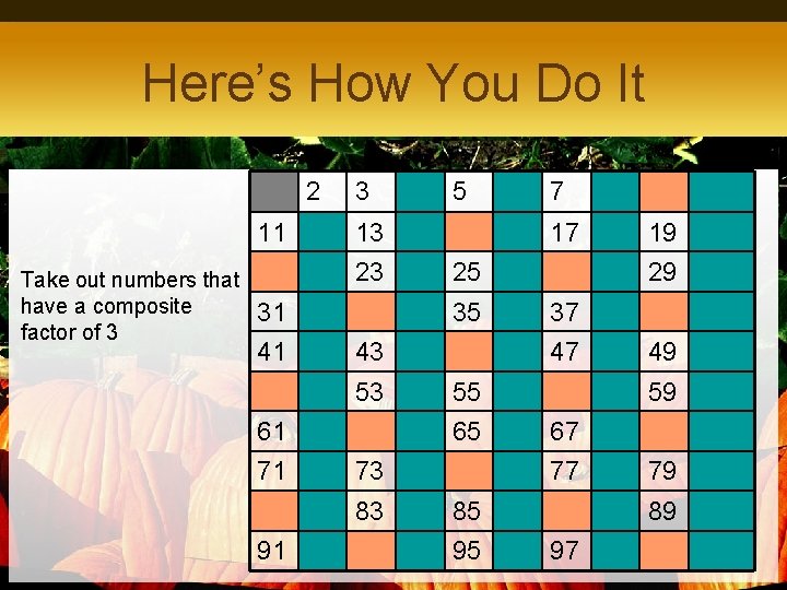 Here’s How You Do It 2 11 Take out numbers that have a composite