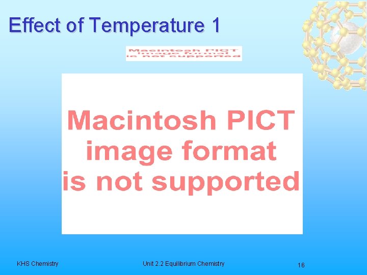 Effect of Temperature 1 KHS Chemistry Unit 2. 2 Equilibrium Chemistry 16 