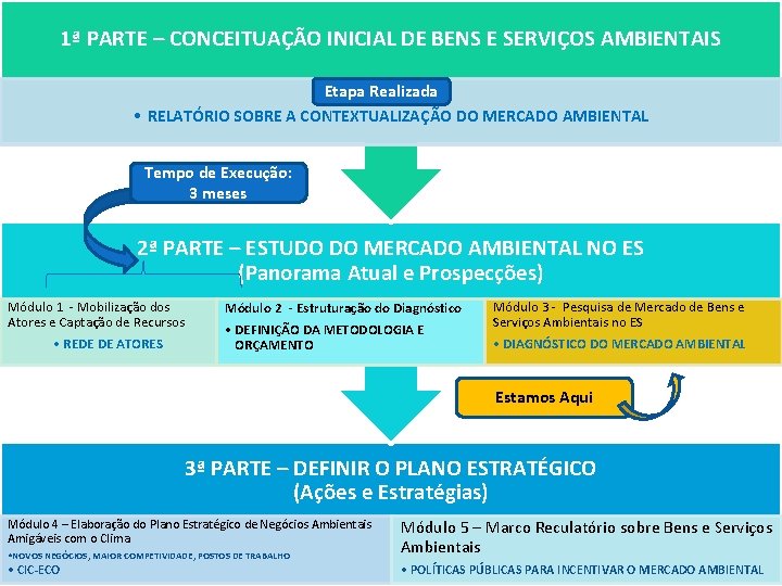 1ª PARTE – CONCEITUAÇÃO INICIAL DE BENS E SERVIÇOS AMBIENTAIS Etapa. Realizada Etapa •