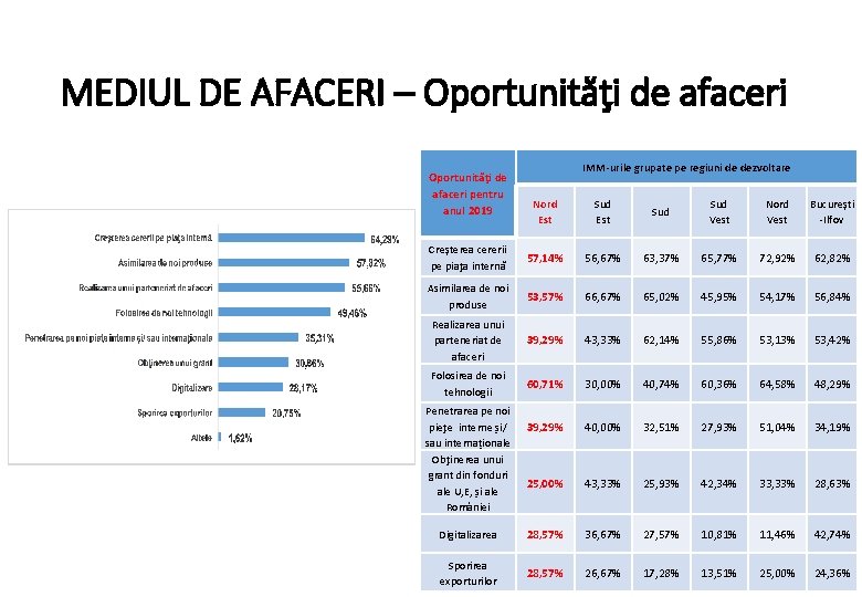 MEDIUL DE AFACERI – Oportunităţi de afaceri pentru anul 2019 IMM urile grupate pe