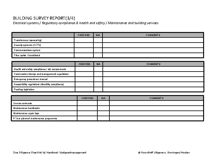 BUILDING SURVEY REPORT(3/4) Electrical systems / Regulatory compliance & health and safety / Maintenance