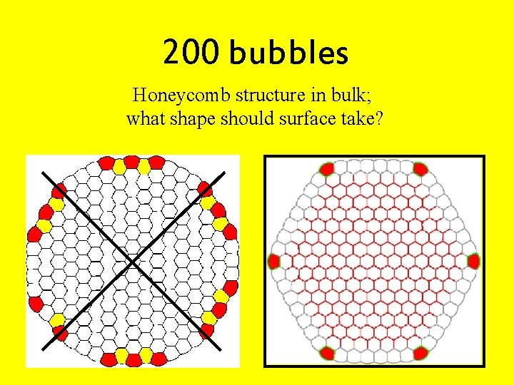 200 bubbles Honeycomb structure in bulk; what shape should surface take? 