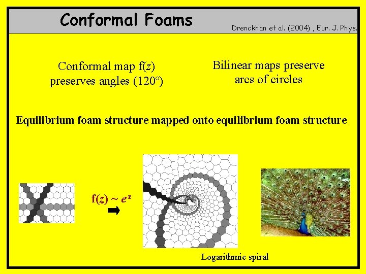 Conformal Foams Conformal map f(z) preserves angles (120º) Drenckhan et al. (2004) , Eur.