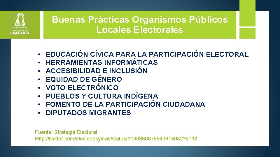 Buenas Prácticas Organismos Públicos Locales Electorales • • EDUCACIÓN CÍVICA PARA LA PARTICIPACIÓN ELECTORAL