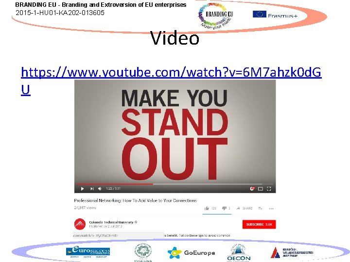 BRANDING EU - Branding and Extroversion of EU enterprises 2015 -1 -HU 01 -KA