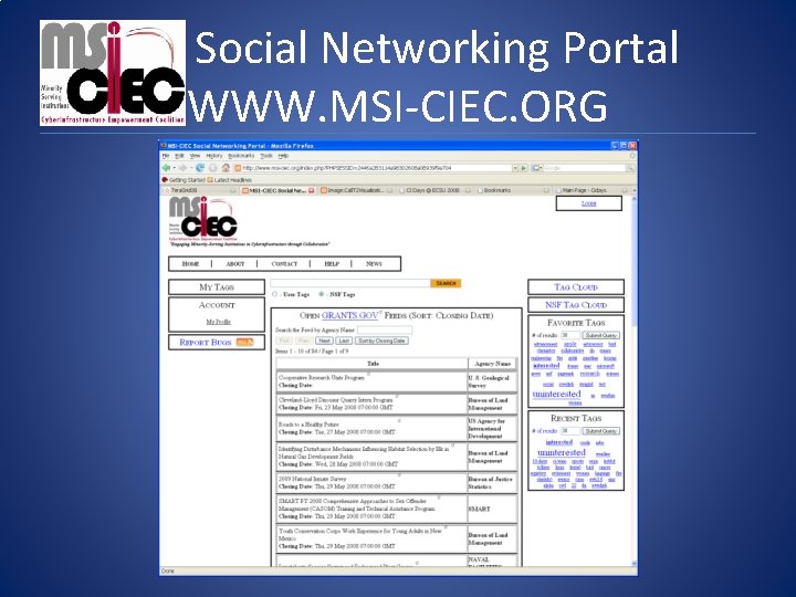 Social Networking Portal WWW. MSI-CIEC. ORG 