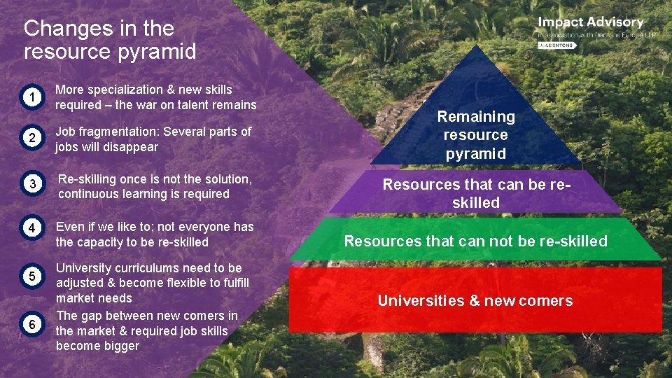 Changes in the resource pyramid 1 More specialization & new skills required – the