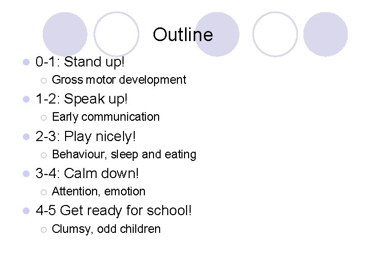 Outline l 0 -1: Stand up! ¡ l 1 -2: Speak up! ¡ l