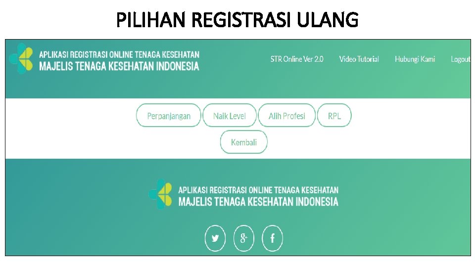 PILIHAN REGISTRASI ULANG 