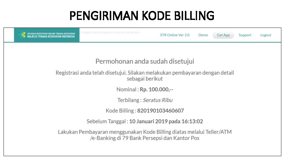 PENGIRIMAN KODE BILLING 