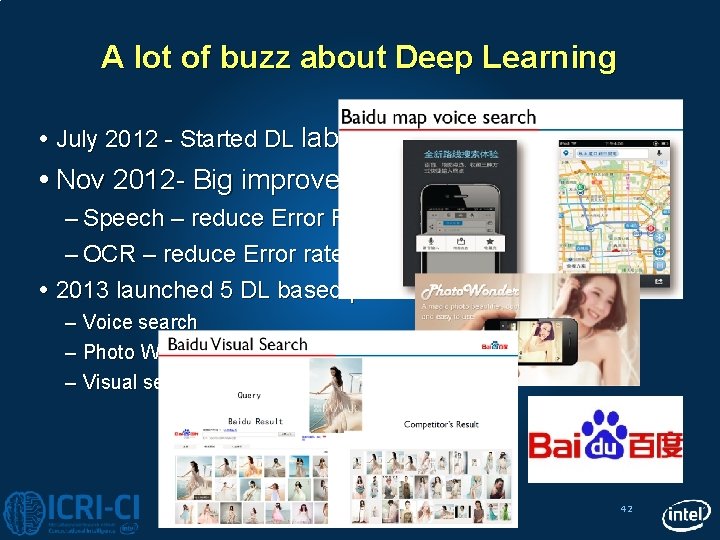 A lot of buzz about Deep Learning July 2012 - Started DL lab Nov