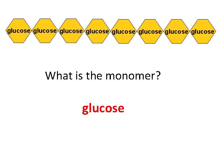 glucose glucose What is the monomer? glucose 