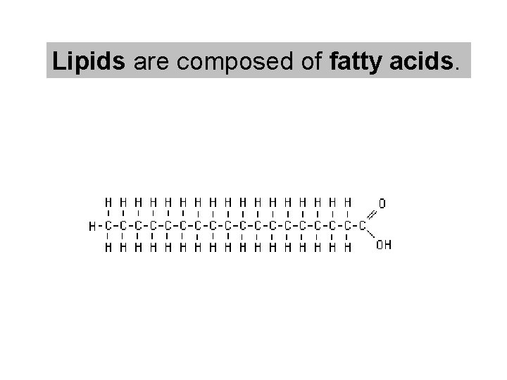 Lipids are composed of fatty acids. 