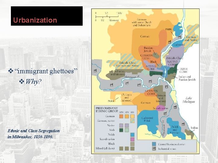 Urbanization v“immigrant ghettoes” v. Why? Ethnic and Class Segregation in Milwaukee, 1850 -1890. 