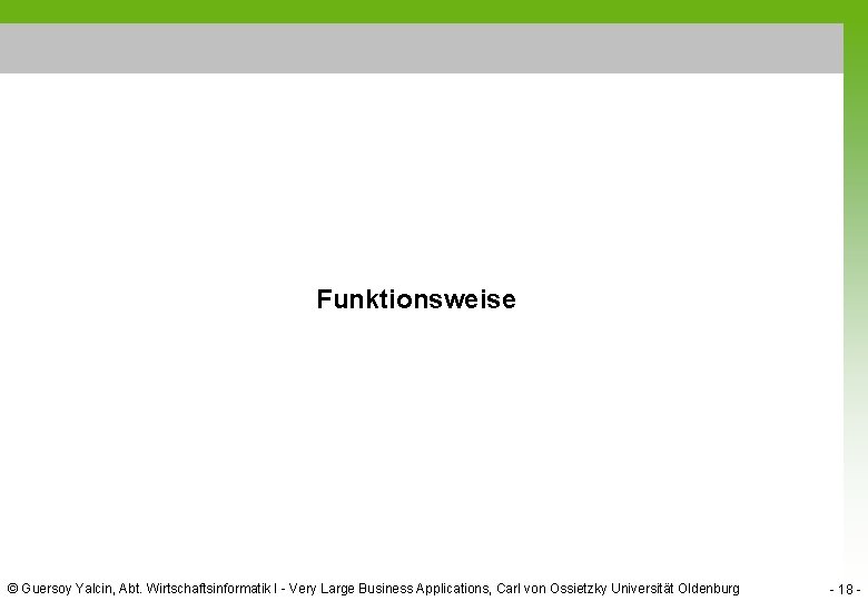 Funktionsweise © Guersoy Yalcin, Abt. Wirtschaftsinformatik I - Very Large Business Applications, Carl von