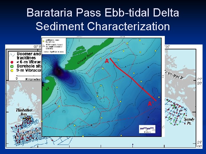 Barataria Pass Ebb-tidal Delta Sediment Characterization A A’ 