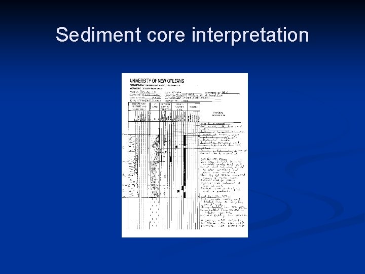 Sediment core interpretation 