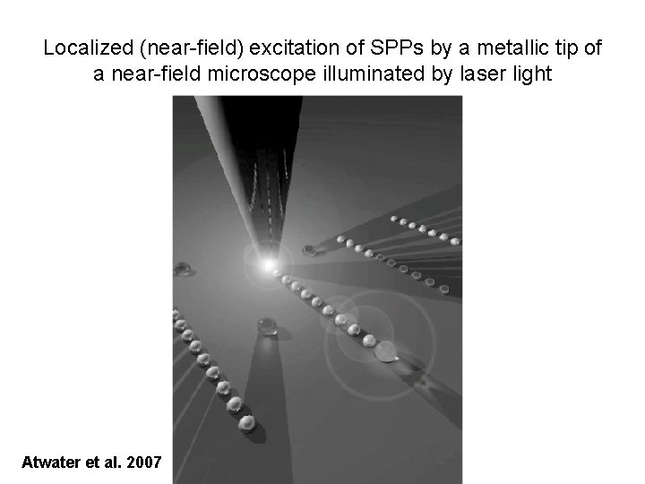 Localized (near-field) excitation of SPPs by a metallic tip of a near-field microscope illuminated