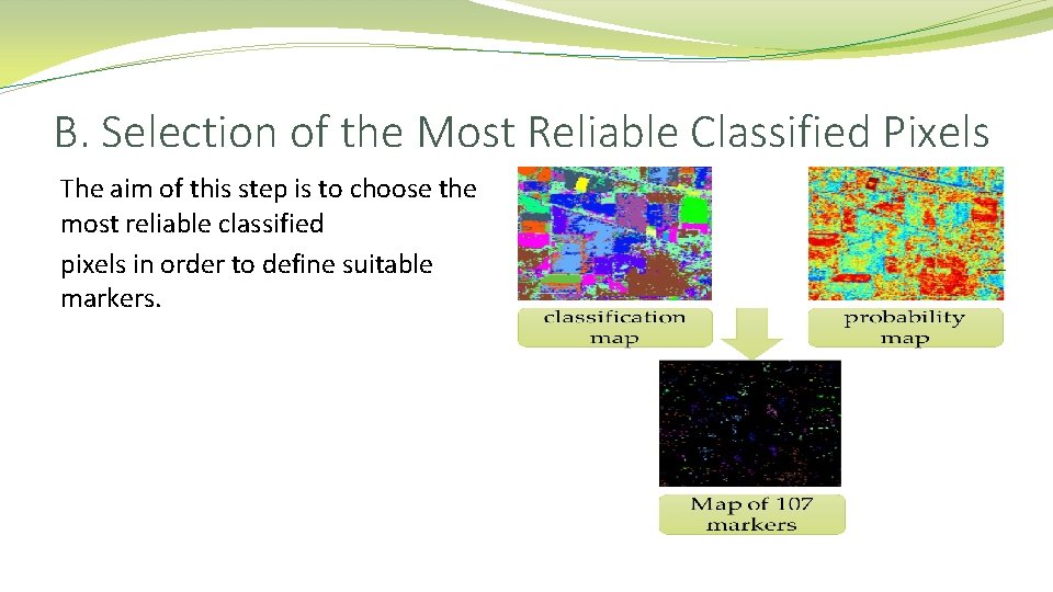 B. Selection of the Most Reliable Classified Pixels The aim of this step is B. Selection of the Most Reliable Classified Pixels The aim of this step is