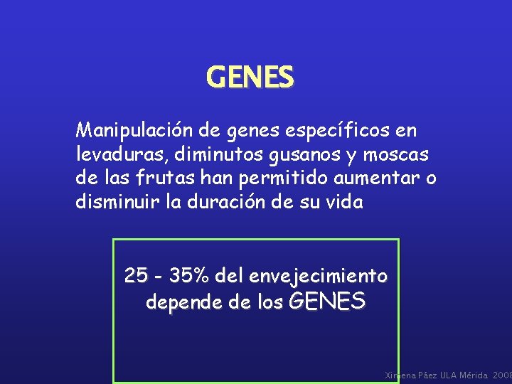 GENES Manipulación de genes específicos en levaduras, diminutos gusanos y moscas de las frutas