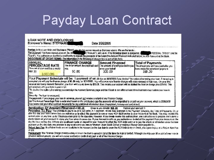 Payday Loan Contract 