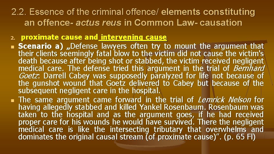 2. 2. Essence of the criminal offence/ elements constituting an offence- actus reus in