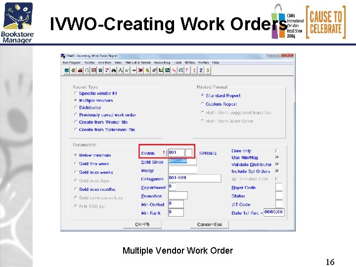 IVWO-Creating Work Orders Multiple Vendor Work Order 16 