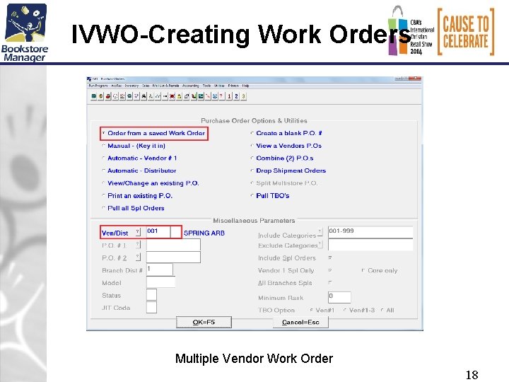 IVWO-Creating Work Orders Multiple Vendor Work Order 18 