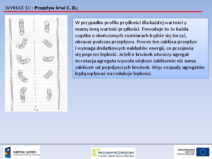 WYKŁAD 10 : Przepływ krwi C. D. ; W przypadku profilu prędkości dla każdej