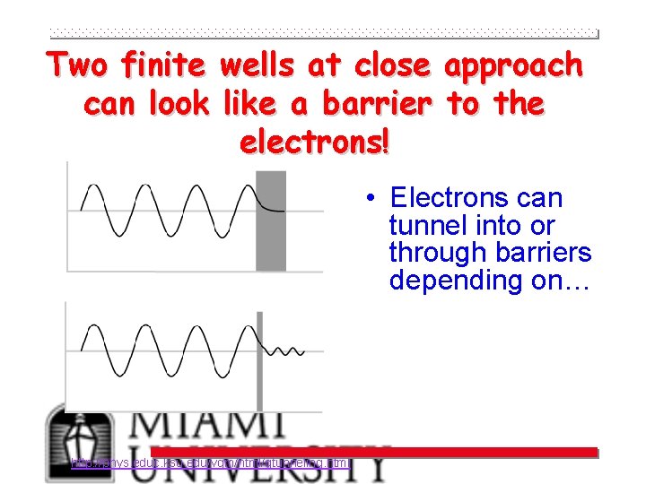 Two finite wells at close can look like a barrier electrons! approach to the