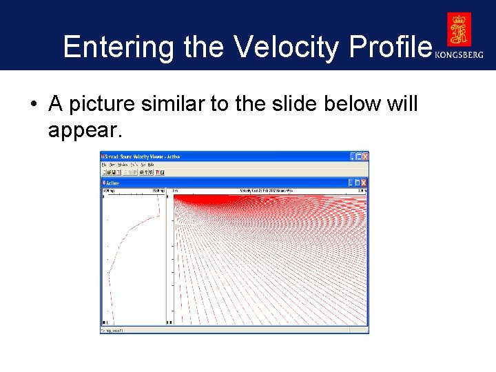 Entering the Velocity Profile • A picture similar to the slide below will appear.