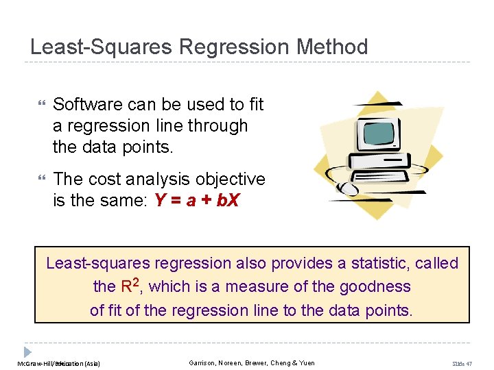 Least-Squares Regression Method Software can be used to fit a regression line through the